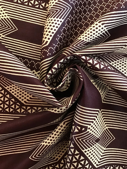 Brown diamond Wax print fabric - Violet Elizabeth - Haberdashery