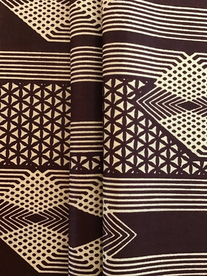 Brown diamond Wax print fabric - Violet Elizabeth - Haberdashery