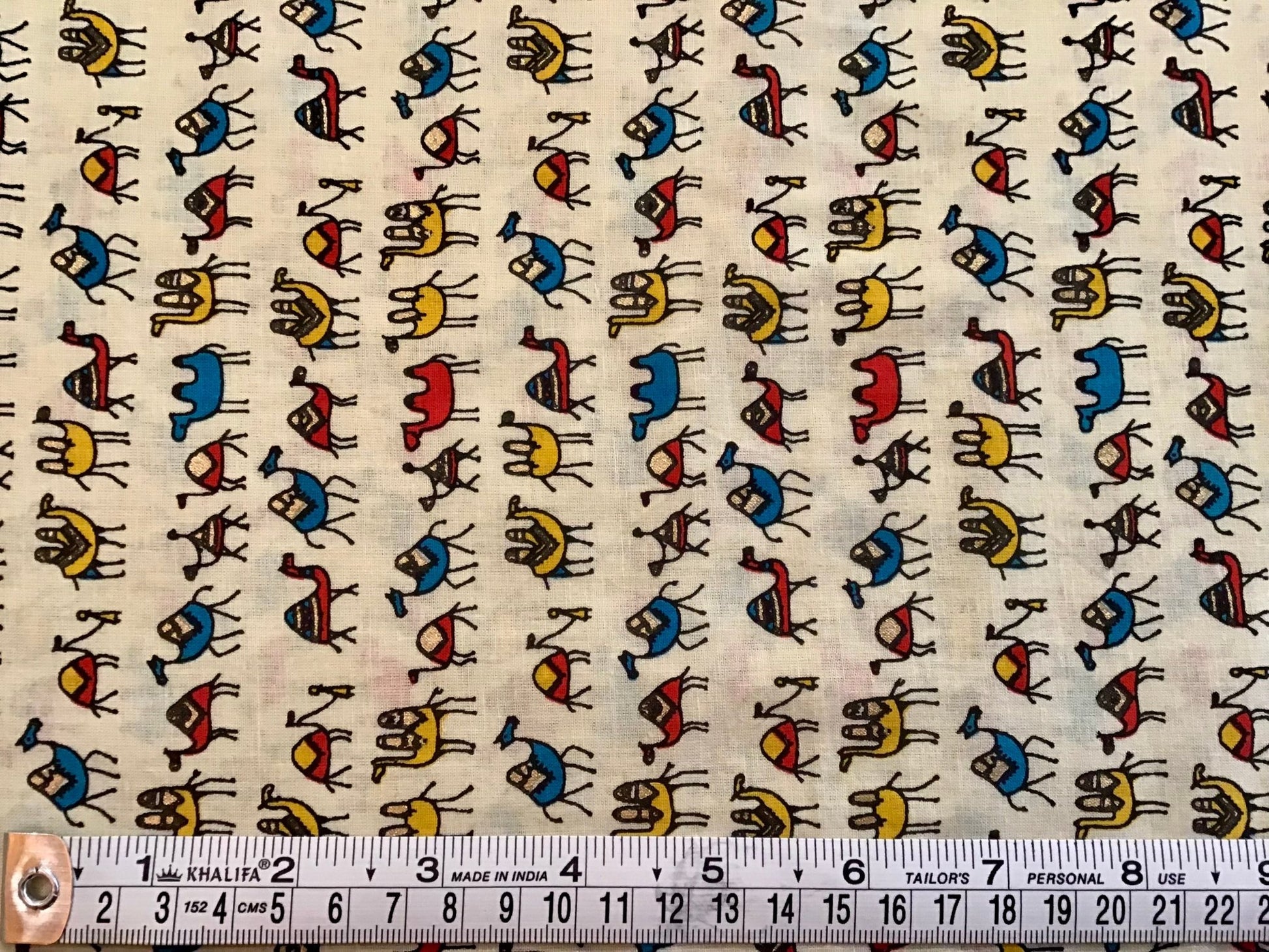 Camel parade Screen Print Fabric 100% Cotton - Violet Elizabeth - Haberdashery