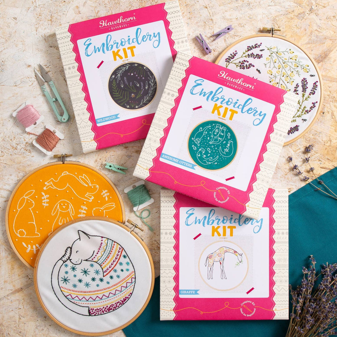 Cat Embroidery Kit | Complete Craft Kit for Beginners - Violet Elizabeth - Haberdashery