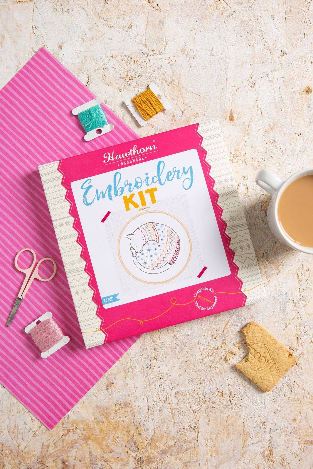 Cat Embroidery Kit | Complete Craft Kit for Beginners - Violet Elizabeth - Haberdashery