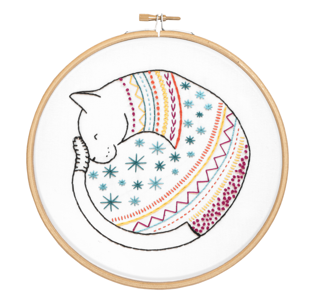 Cat Embroidery Kit | Complete Craft Kit for Beginners - Violet Elizabeth - Haberdashery
