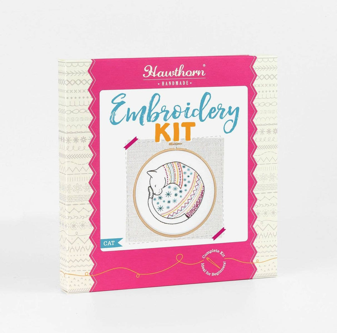Cat Embroidery Kit | Complete Craft Kit for Beginners - Violet Elizabeth - Haberdashery