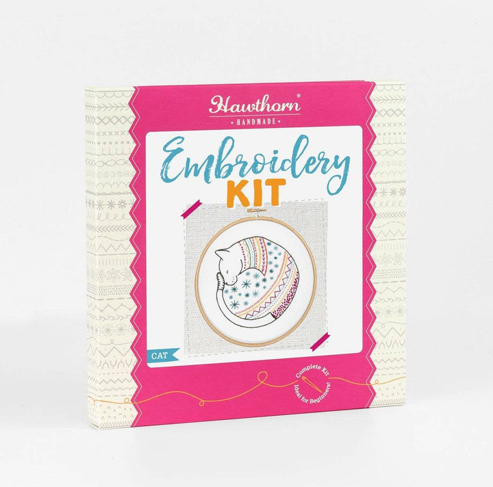 Cat Embroidery Kit | Complete Craft Kit for Beginners - Violet Elizabeth - Haberdashery