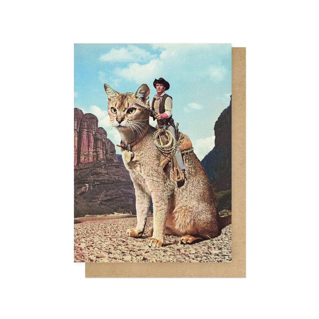 Cat Lone Ranger Greetings Card - Violet Elizabeth - 