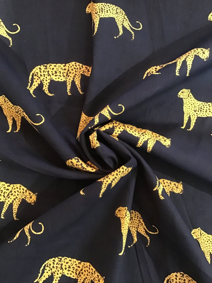 Cheetah Screen Printed Screen Printed Cotton Fabric
