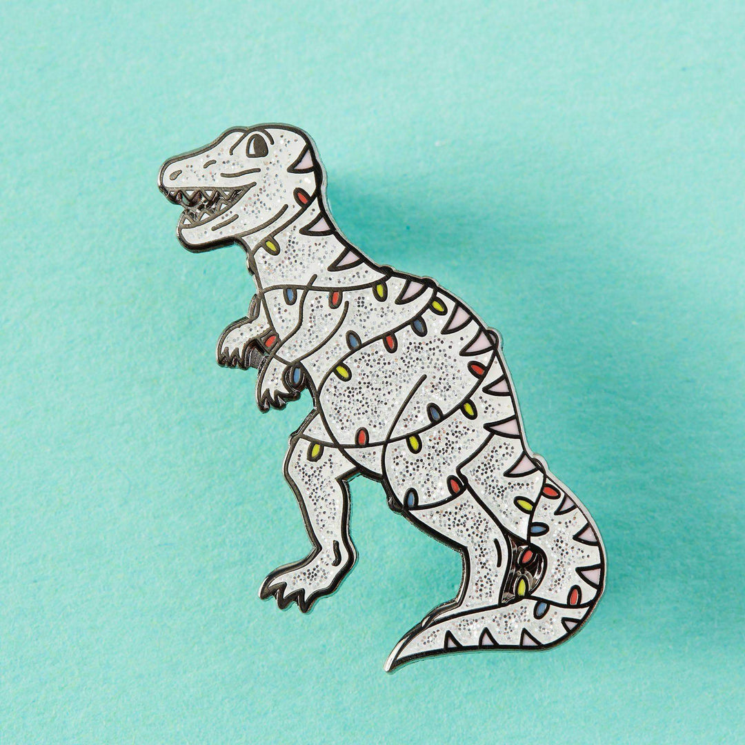 Christmas Dinosaur Enamel Pin - Violet Elizabeth - 