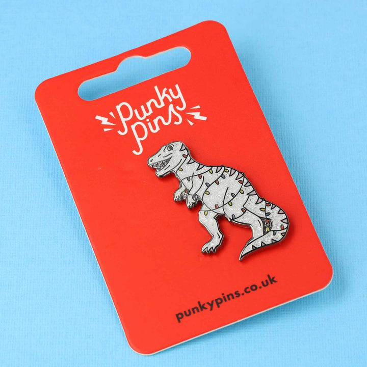 Christmas Dinosaur Enamel Pin - Violet Elizabeth - 