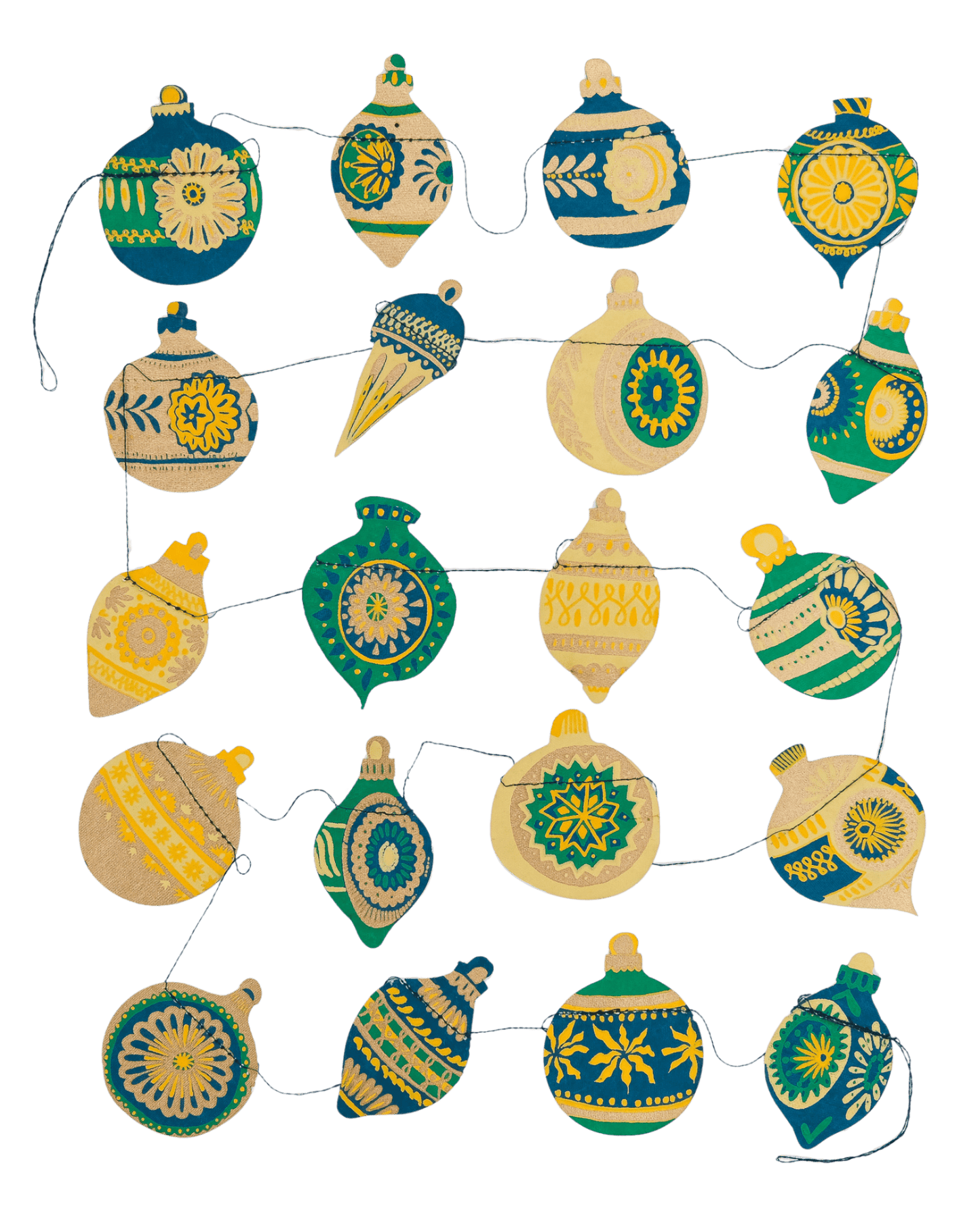 Christmas Ornaments Sewn Garland - Violet Elizabeth - 