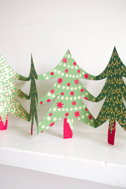 Christmas Trees Concertina Garland - Violet Elizabeth - 