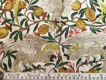 cockatoo party Screen Printed Fabric 100% Cotton - Violet Elizabeth - Haberdashery