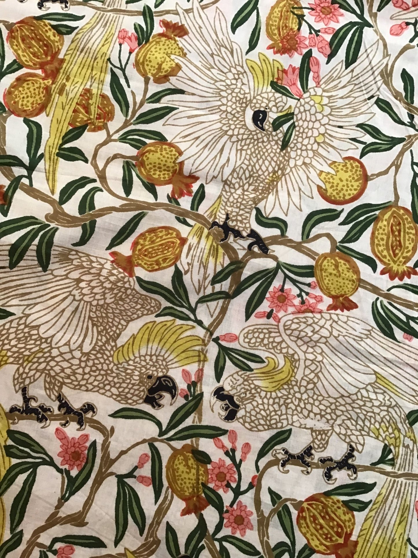 cockatoo party Screen Printed Fabric 100% Cotton - Violet Elizabeth - Haberdashery