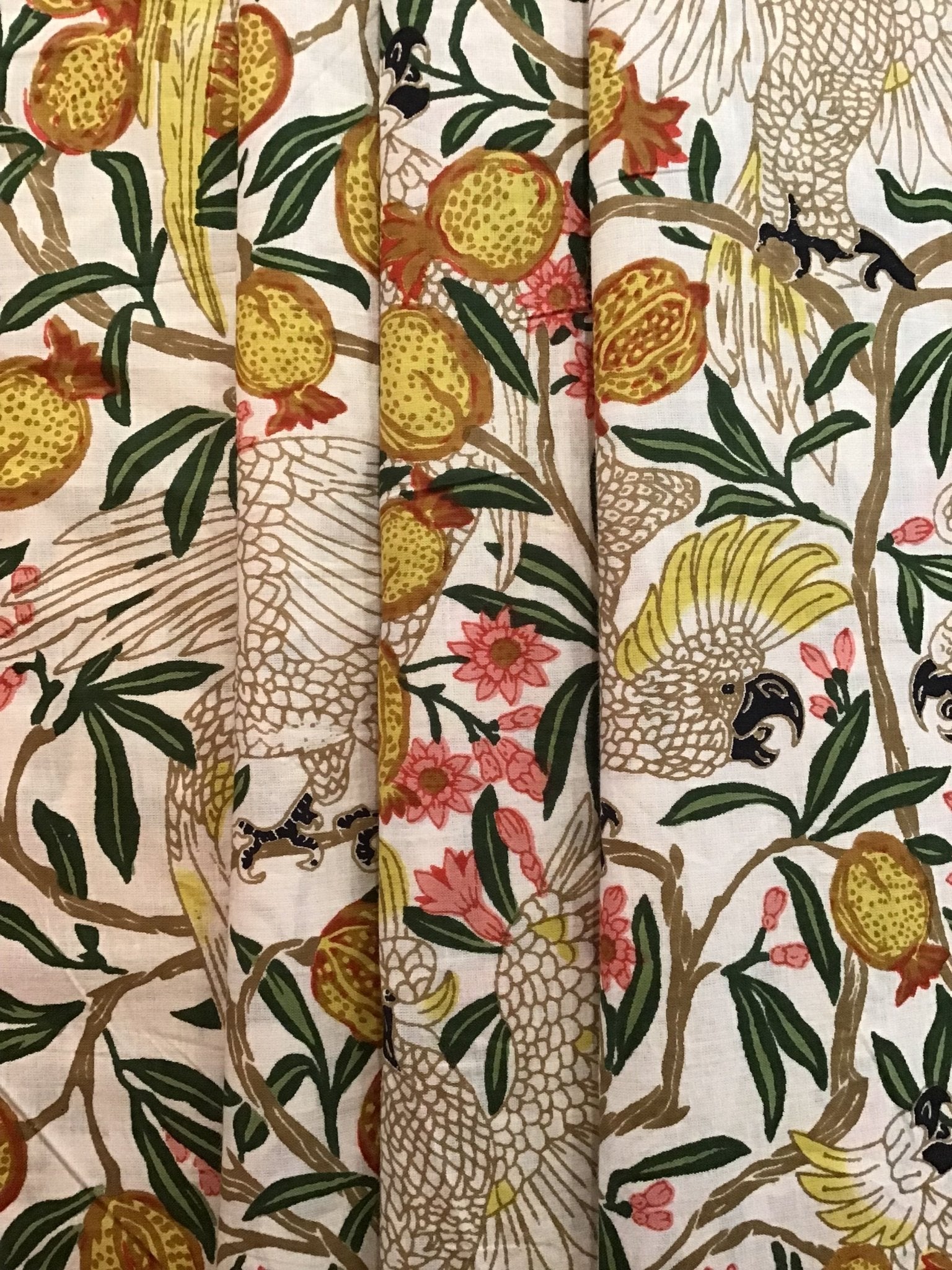 cockatoo party Screen Printed Fabric 100% Cotton - Violet Elizabeth - Haberdashery