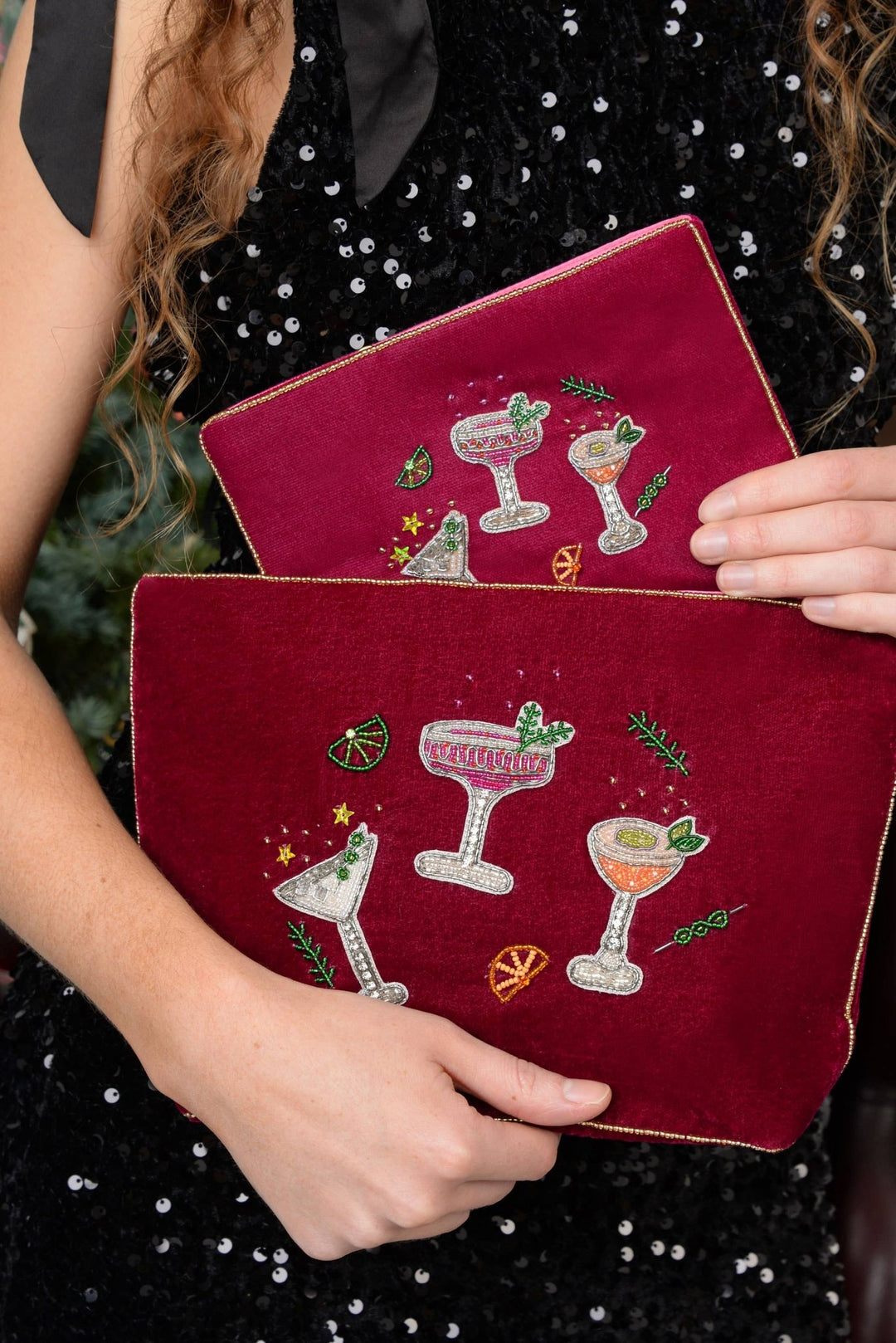COCKTAIL TRIO MEDIUM POUCH - Violet Elizabeth - 