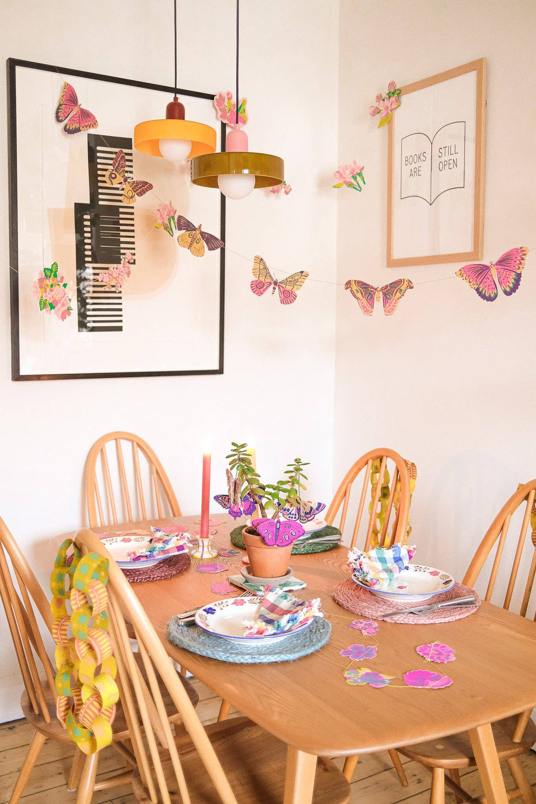 Colourful Butterflies Sewn Garland - Violet Elizabeth - 