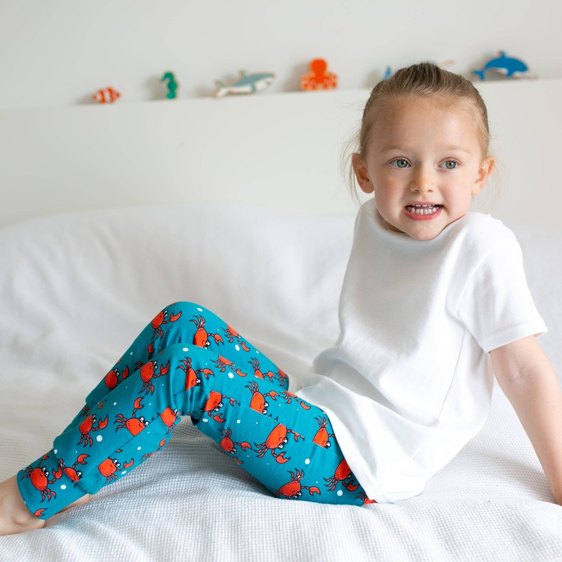 Crab Print Baby Leggings 0 - 6 Years: 18 - 24 M - Violet Elizabeth - Baby & Toddler Clothing