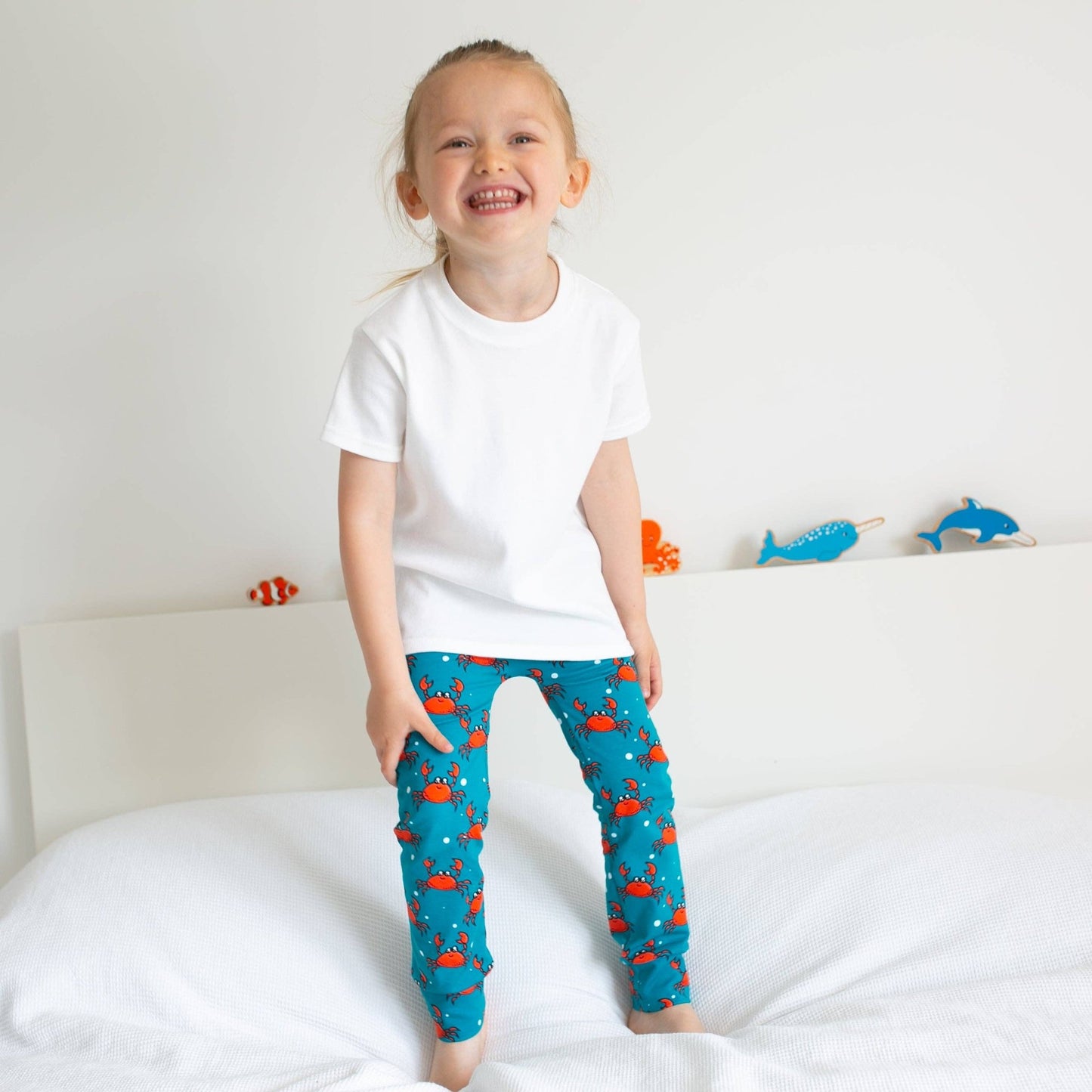 Crab Print Baby Leggings 0 - 6 Years: 18 - 24 M - Violet Elizabeth - Baby & Toddler Clothing