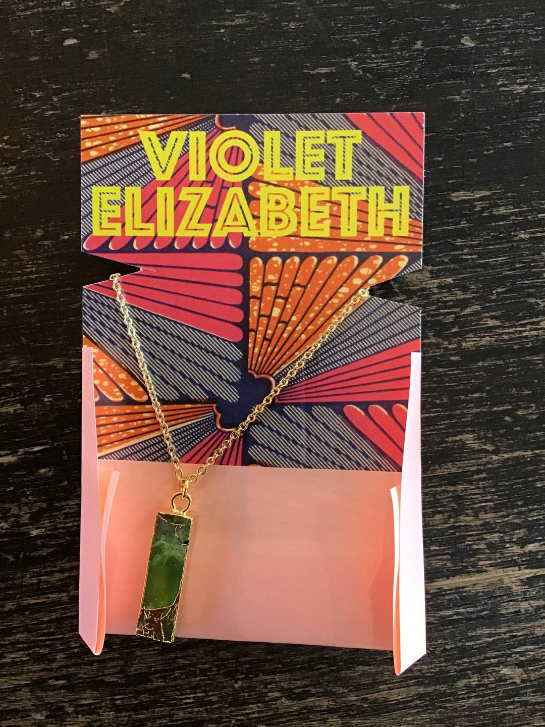 Crackle Mini Peridot Gold Necklace - Violet Elizabeth - Jewellery