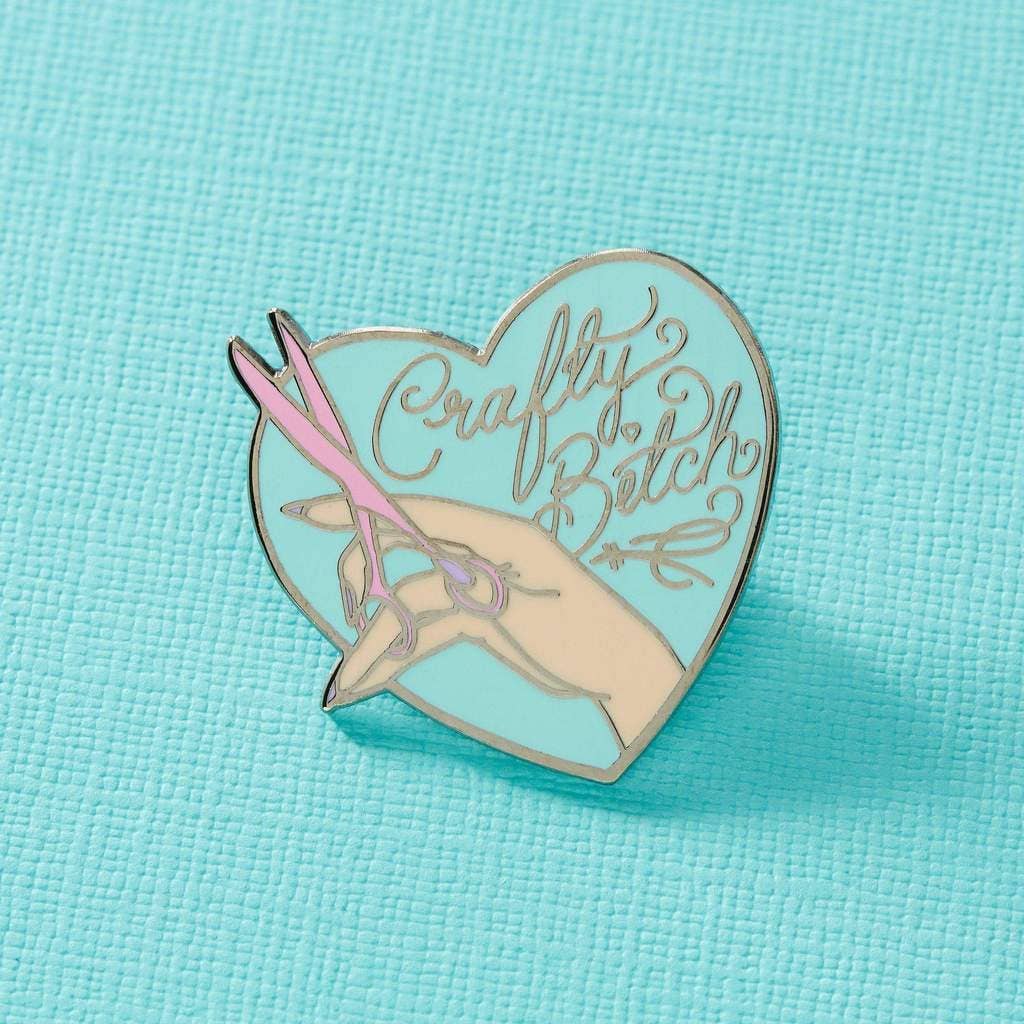 Crafty Bitch Enamel Pin - Violet Elizabeth - Jewellery