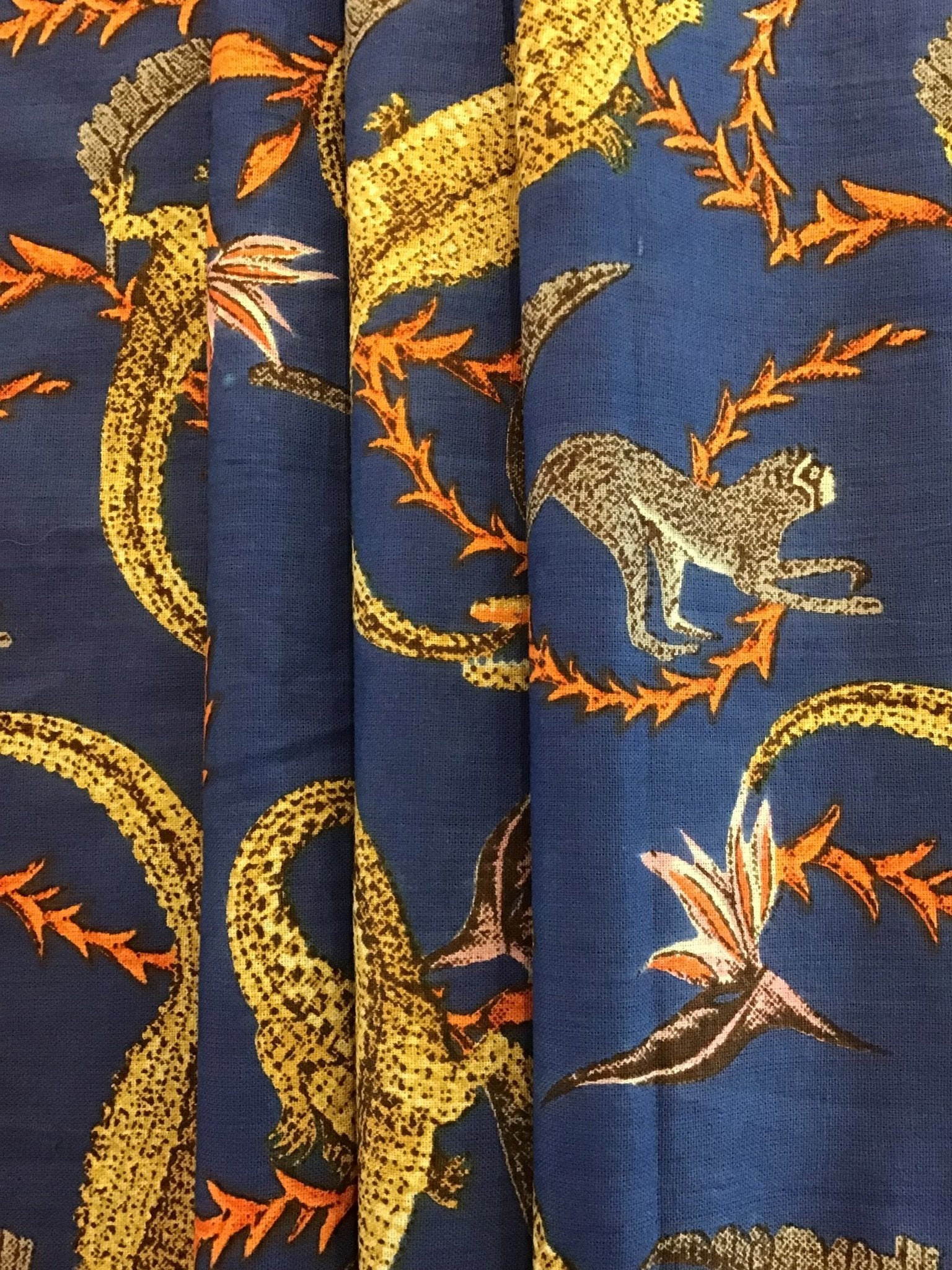 Crazy crocodiles Screen Printed Fabric 100% Cotton - Violet Elizabeth - Haberdashery