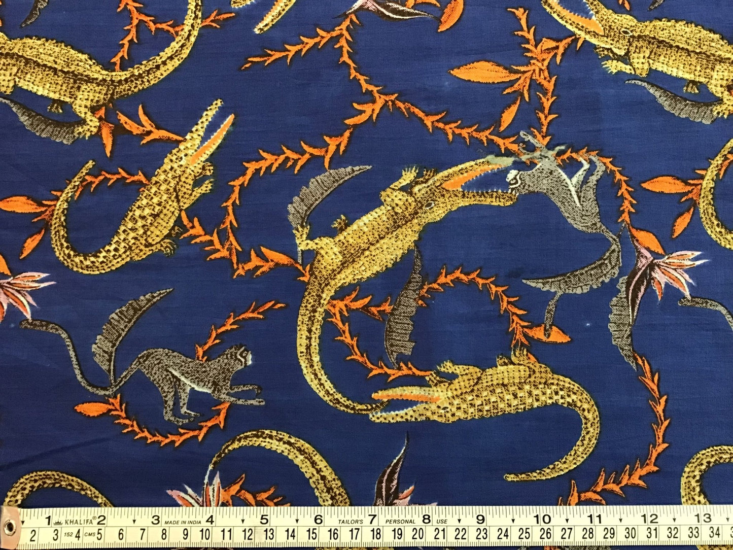 Crazy crocodiles Screen Printed Fabric 100% Cotton - Violet Elizabeth - Haberdashery