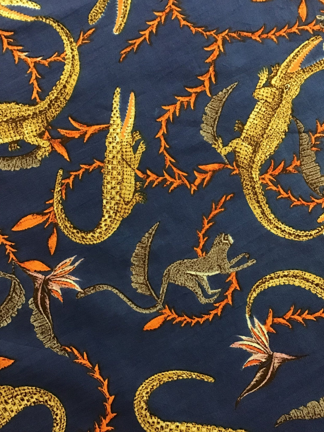 Crazy crocodiles Screen Printed Fabric 100% Cotton - Violet Elizabeth - Haberdashery