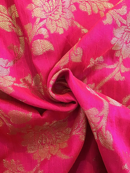 Dazzling pink dupion brocade - Violet Elizabeth - Haberdashery