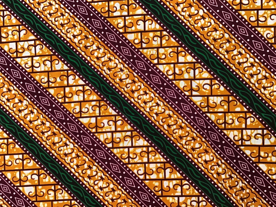 Diagonal tribal Wax print fabric - Violet Elizabeth - Haberdashery