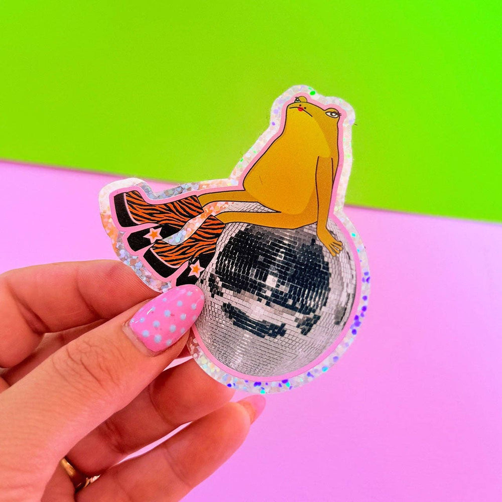 Disco Frog Glitter Sticker - Violet Elizabeth - 