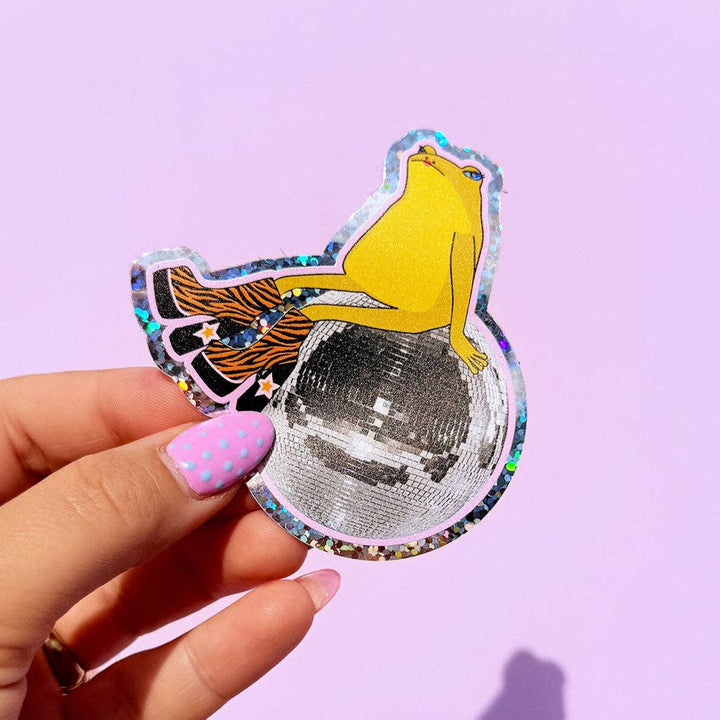 Disco Frog Glitter Sticker - Violet Elizabeth - 