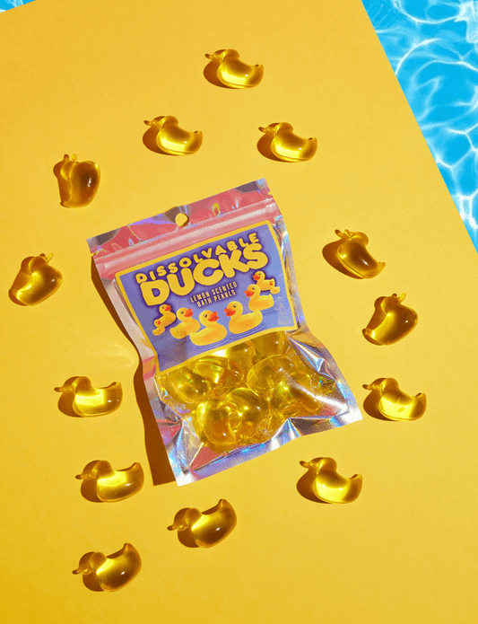 Dissolvable Ducks - Lemon Scented, Duck Shaped Bath Pearls - Violet Elizabeth - 