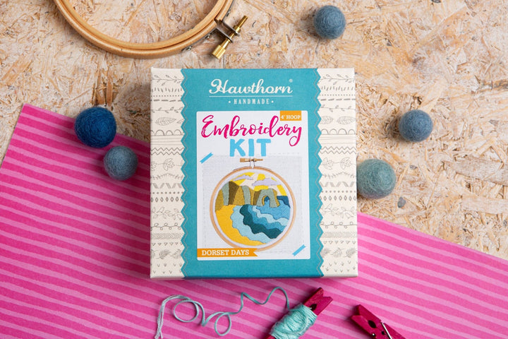 Dorset Days Mini Embroidery Kit | Complete Craft Kit for Beginners - Violet Elizabeth - Haberdashery