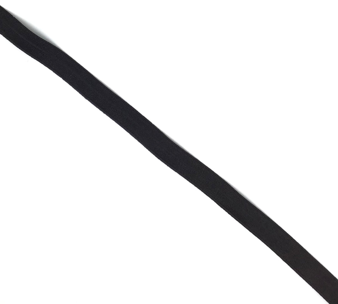 Elastic in black - fold over type for knickers and kids clothes. Polyester 15mm - Violet Elizabeth - Haberdashery