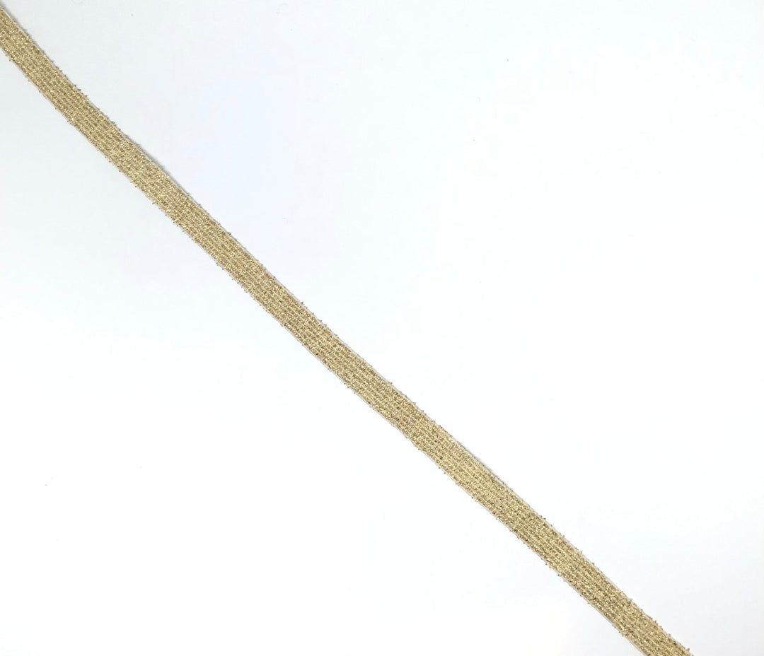 Elastic just gold glitz for knickers 8mm inc. scalloped edge - Violet Elizabeth - Haberdashery