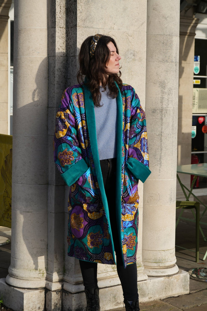 Emerald City Disco Velvet Coat - Violet Elizabeth - Clothing