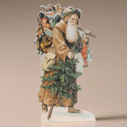 FATHER CHRISTMAS, TREE,TOYS NOSTALGIC CHRISTMAS CARD - Violet Elizabeth - Christmas Decorations