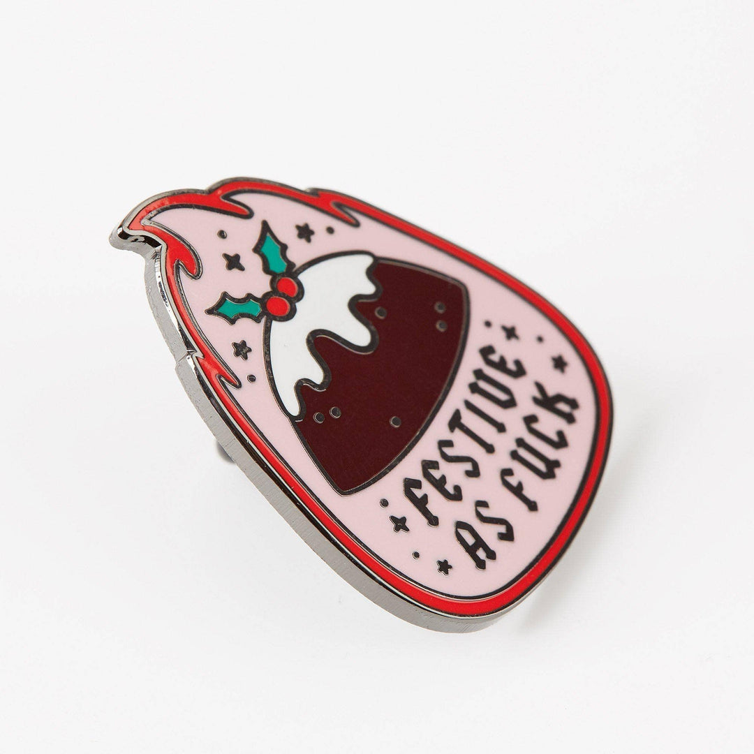 Festive As Fuck Pudding Enamel Pin - Violet Elizabeth - Jewellery