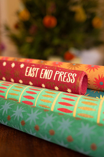 Festive Gift Wrap: Christmas Stripes - Violet Elizabeth - 