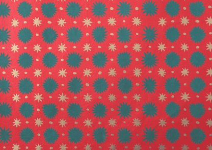 Festive Gift Wrap: Ruby Stars - Violet Elizabeth - 