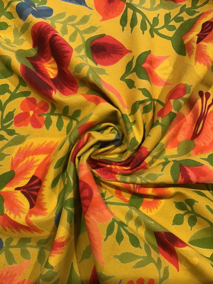 Floral Fiesta Screen Printed Screen Printed Cotton Fabric