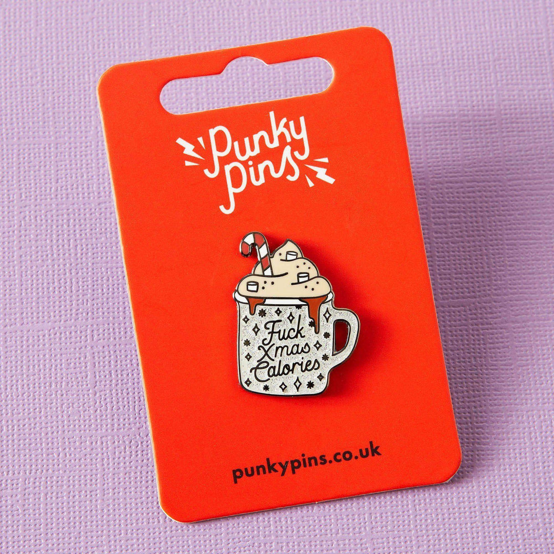 Fuck Christmas Calories Enamel Pin - Violet Elizabeth - Jewellery