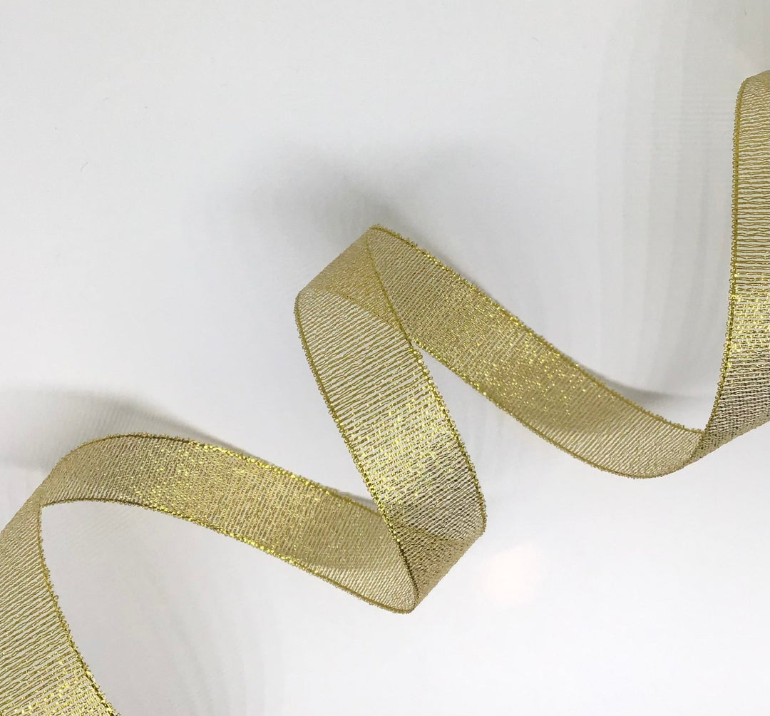 Gold and silver metalic ribbon. 10m reel - Violet Elizabeth - Haberdashery