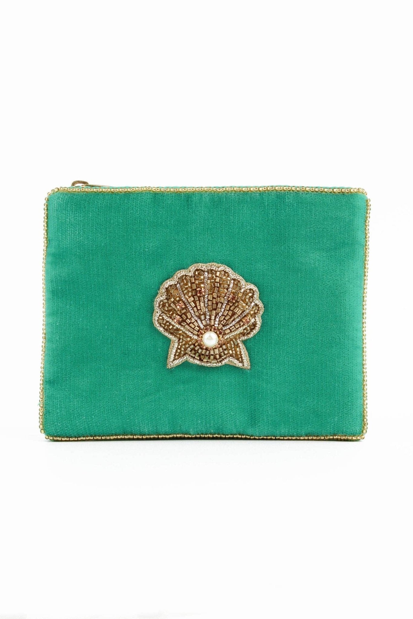 GOLD SHELL SMALL POUCH - Violet Elizabeth - Apparel & Accessories