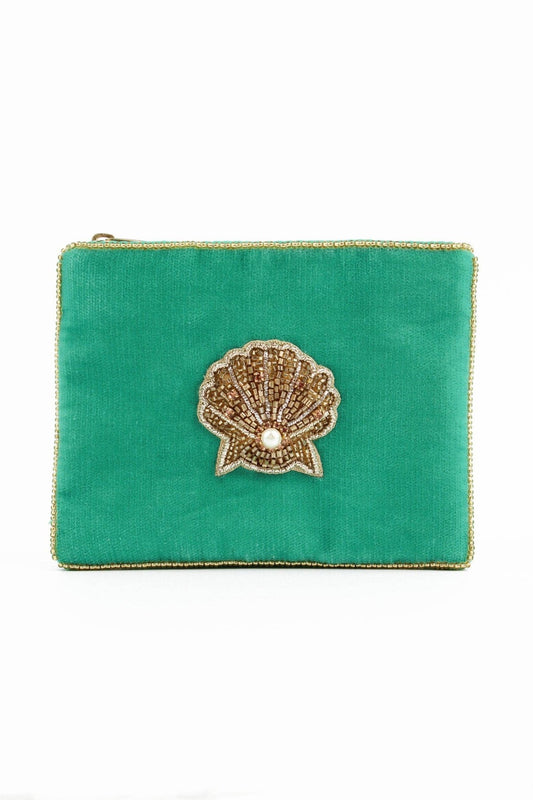 GOLD SHELL SMALL POUCH - Violet Elizabeth - Apparel & Accessories