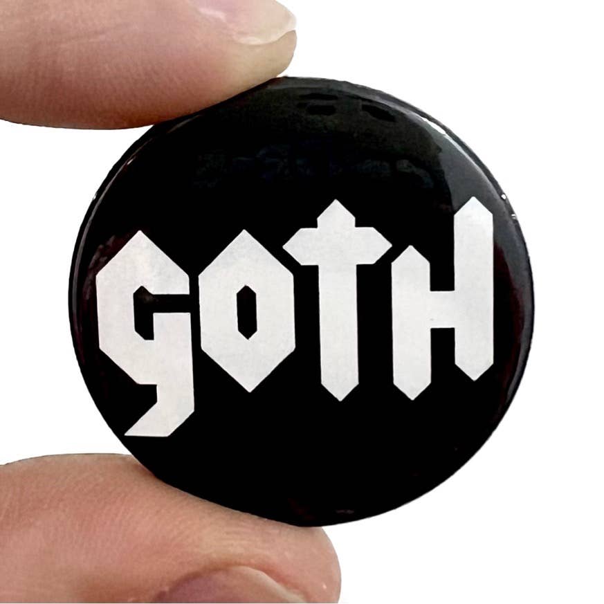 Goth Button Pin Badge - Violet Elizabeth - 