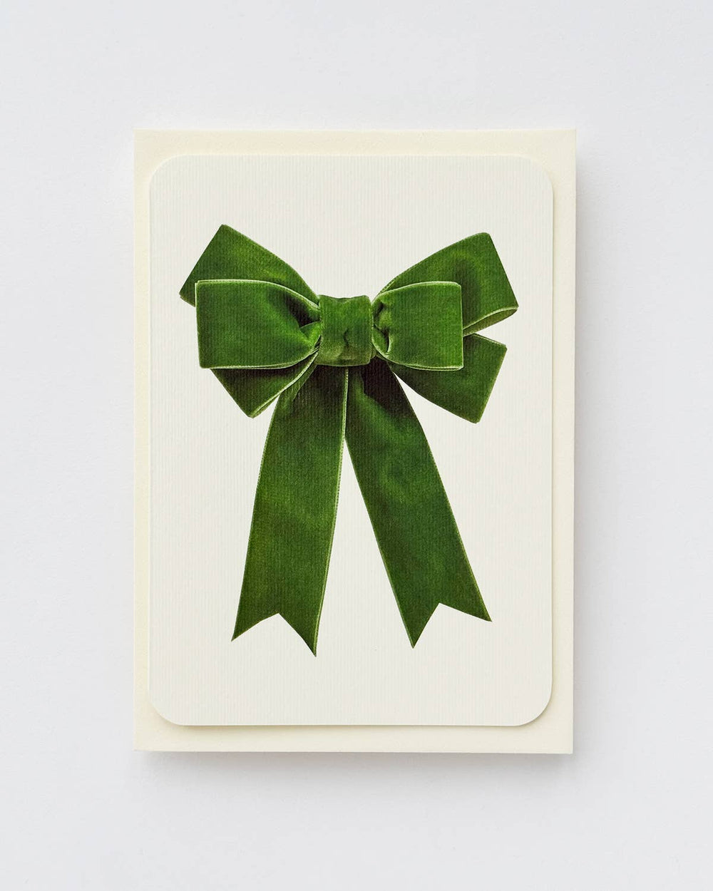 Green Velvet Bow Greeting Card | Birthday Card - Violet Elizabeth - 