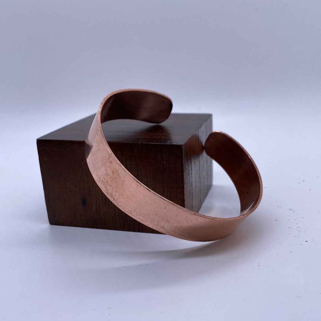 Hammered Rose Brass Bangle