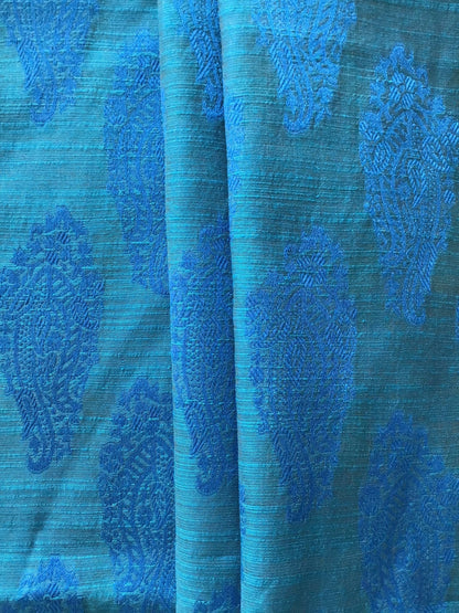 Hand woven blue/green brocade - Violet Elizabeth - Haberdashery