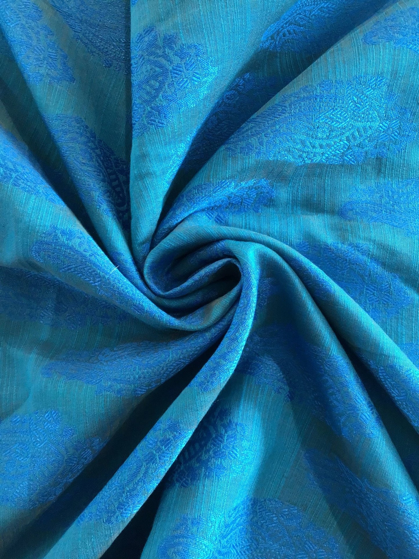 Hand woven blue/green brocade - Violet Elizabeth - Haberdashery