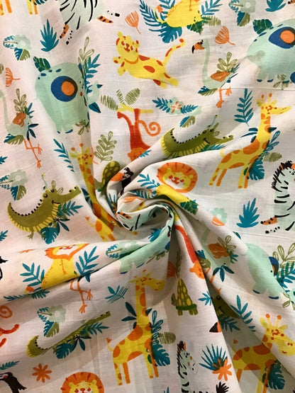 Happy SafariScreen Printed Fabric 100% Cotton - Violet Elizabeth - Haberdashery